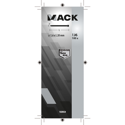 Mack 1020024 - Nagel Rundkopf Edelstahl A2 100 Stück 1,6 x 20 mm | 5 Stück