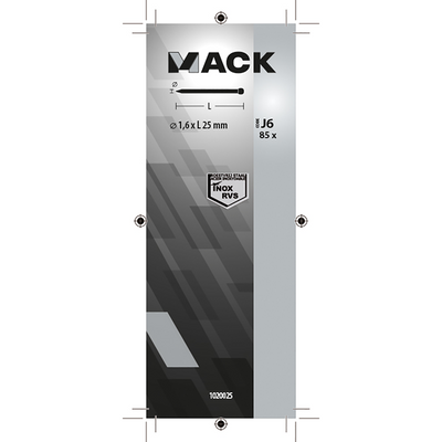 Mack 1020025 - Nagel Rundkopf Edelstahl A2 85 Stück 1,6 x 25 mm | 5 Stück