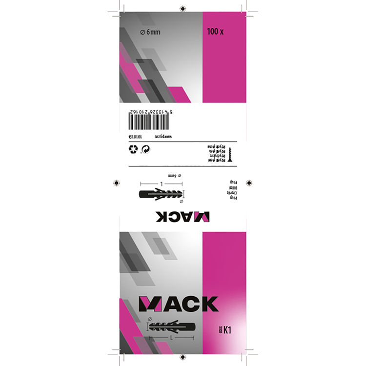 Mack 1018154 - Stopfen Polyethylen 100 Stück 6mm | 5 Stück