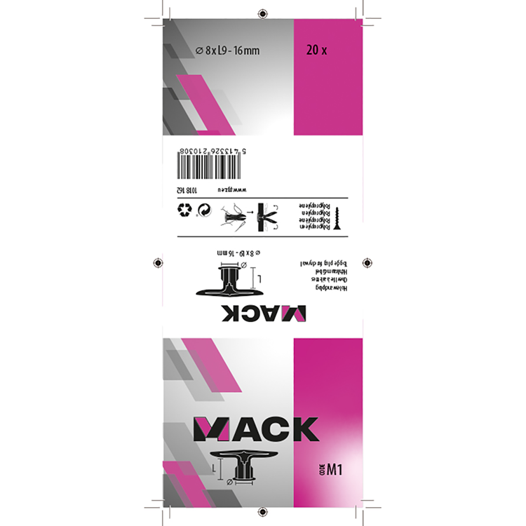 Mack 1018162 - Hohlwanddübel Nylon 20 Stück TB | 5 Stück
