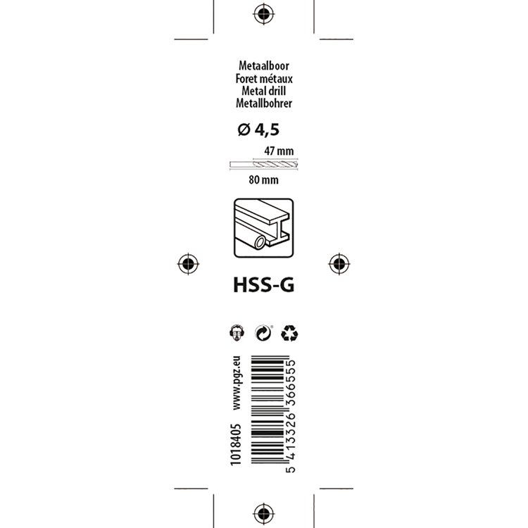 Mack 1018405 – Metallbohrer HSS G DIN 338 ø 4,5 x 80 mm | 5 Stück