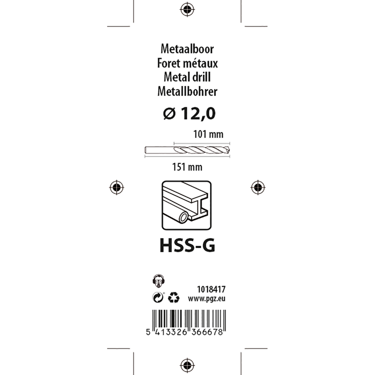 Mack 1018417 – Metallbohrer HSS G DIN 338 ø 12,0 x 151 mm | 5 Stück