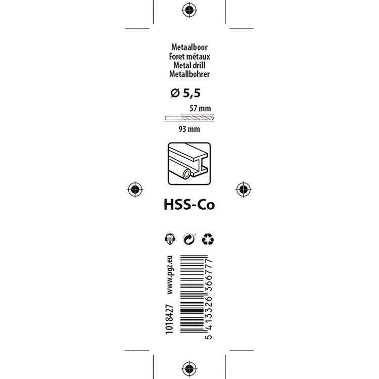 Mack 1018427 – Metallbohrer HSS CO5 % DIN 338 ø 5,5 x 93 mm | 5 Stück