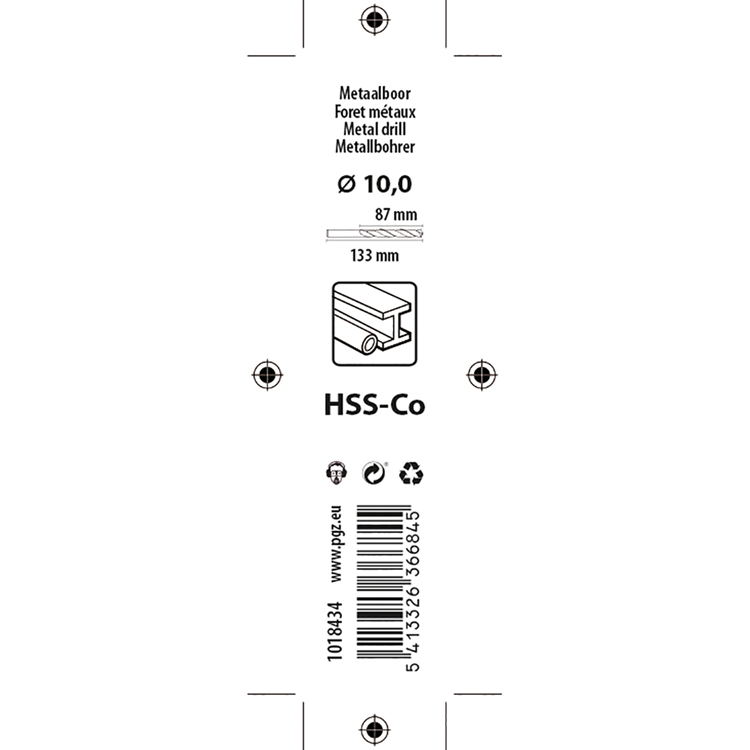 Mack 1018434 – Metallbohrer HSS CO5 % DIN 338 ø 10,0 x 133 mm | 5 Stück