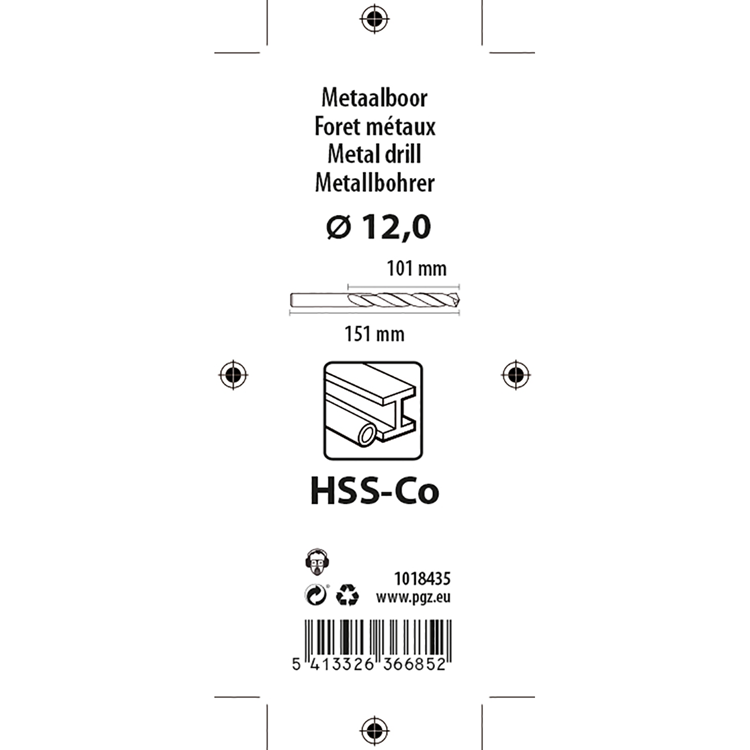 Mack 1018435 – Metallbohrer HSS CO5 % DIN 338 ø 12,0 x 151 mm | 5 Stück