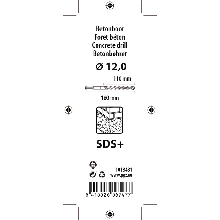 Mack 1018481 – Bohrhammer SDS+ ø 12,0 x 160 mm | 5 Stück