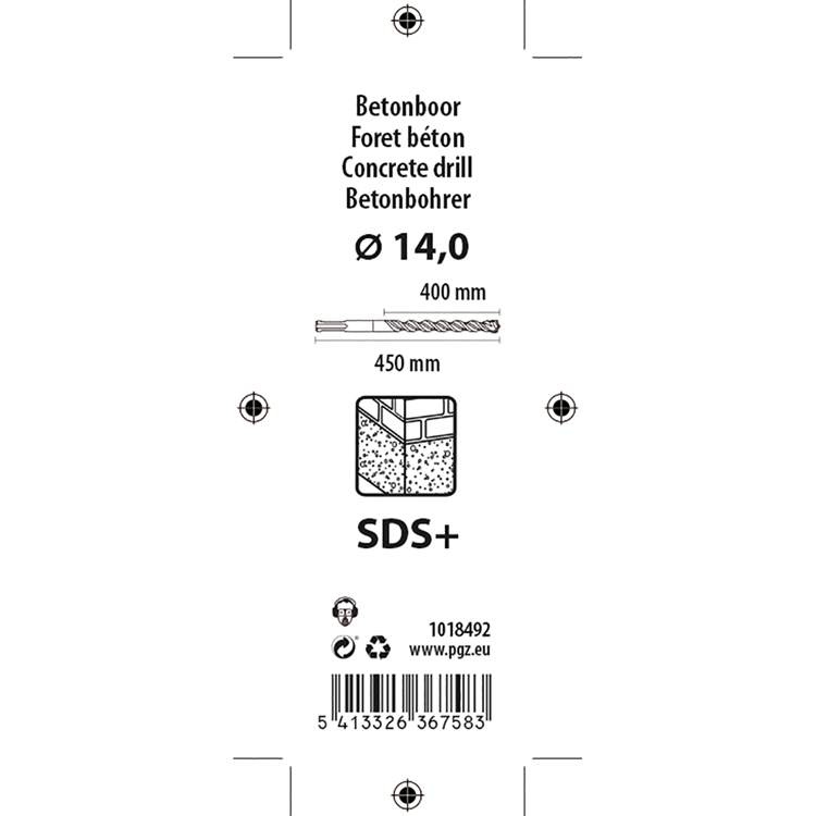 Mack 1018492 – SDS-Bohrhammer SDS + 14 x 450 mm | 5 Stück
