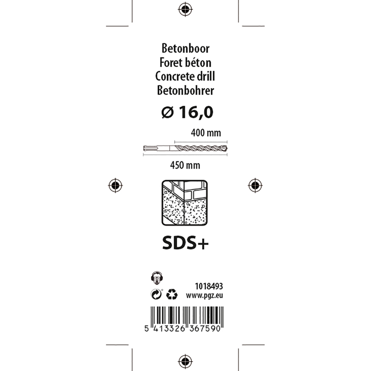 Mack 1018493 – SDS-Bohrhammer SDS + 16 x 450 mm | 5 Stück