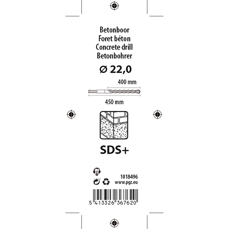 Mack 1018496 – SDS-Bohrhammer SDS + 22 x 450 mm | 5 Stück