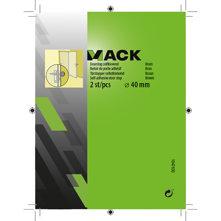 Mack 1047650 - Türstopper selbstklebend braun ø 40 mm 2 Stück | 6 Stück