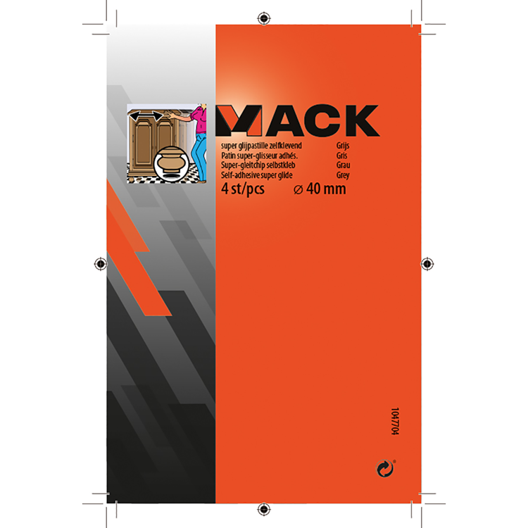 Mack 1047704 - Super glijpastille selfklevendgrijs ø 40 mm 4 St. | 12 Stück