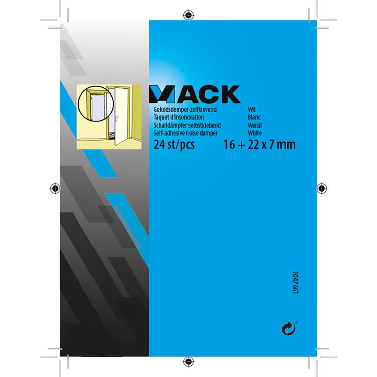 Mack 1047661 - Schalldämpfer selbstklebend weiß 16 + 22 x 7 mm 24 Stück | 12 Stück