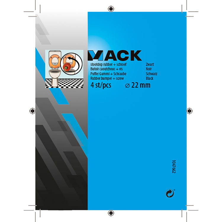 Mack 1047662 - Gummistopfen + Schraube schwarz ø 22 mm 4 Stück | 6 Stück