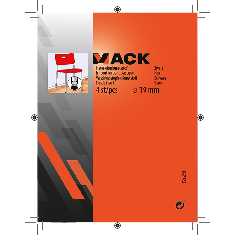 Mack 1047762 - Kunststoffstopfen schwarz ø 19 mm 4 Stück | 6 Stück