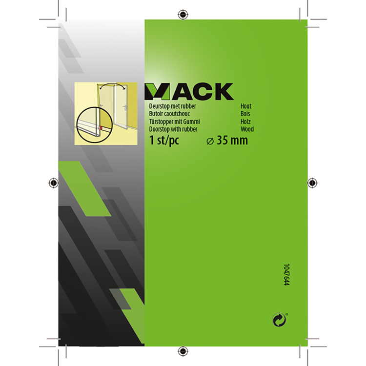 Mack 1047644 - Türstopper mit Gummiholz ​​ø 35 mm 1 St. St. | 6 Stück