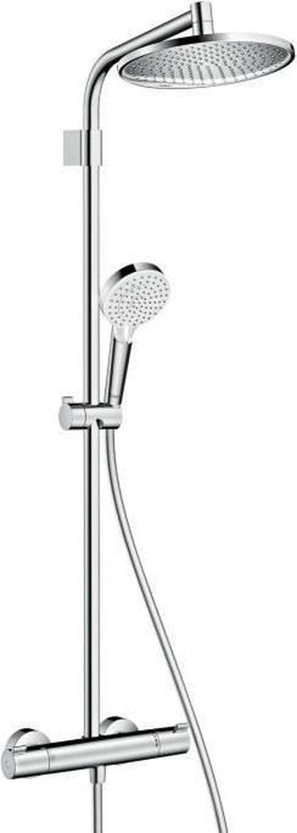 Hansgrohe Crometta S240 Vario Showerpipe Duschsystem Thermostat Kopfbrause Crometta S 240 Regenbrause Armlänge 350 mm Crometta Vario Handbrause Brauseschlauch Chrom