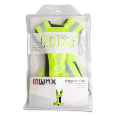 Lynx Harnas USB -LED Sportweste Neongelb