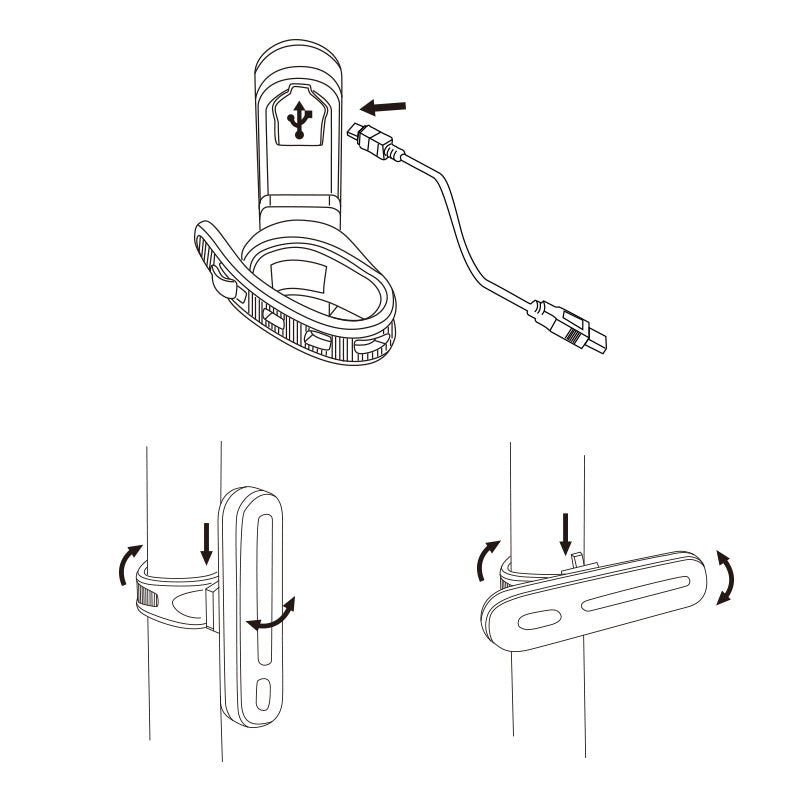 Hintere Licht USB -Kapsel XL