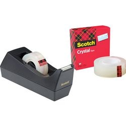 Klebebandabroller C38 + kristallklares 600 Scotch transparentes Recyclingband 19 mm x 33 m