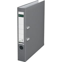 Ordner Leitz 1015, Kunststoff, Breite 5,2 cm, grau, Einstecketikett, Griffloch