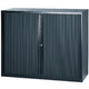 Rolltorschrank geschweißt, niedrig, Stahl, Kunststoff, 120 x 43 x 103 cm, schwarz