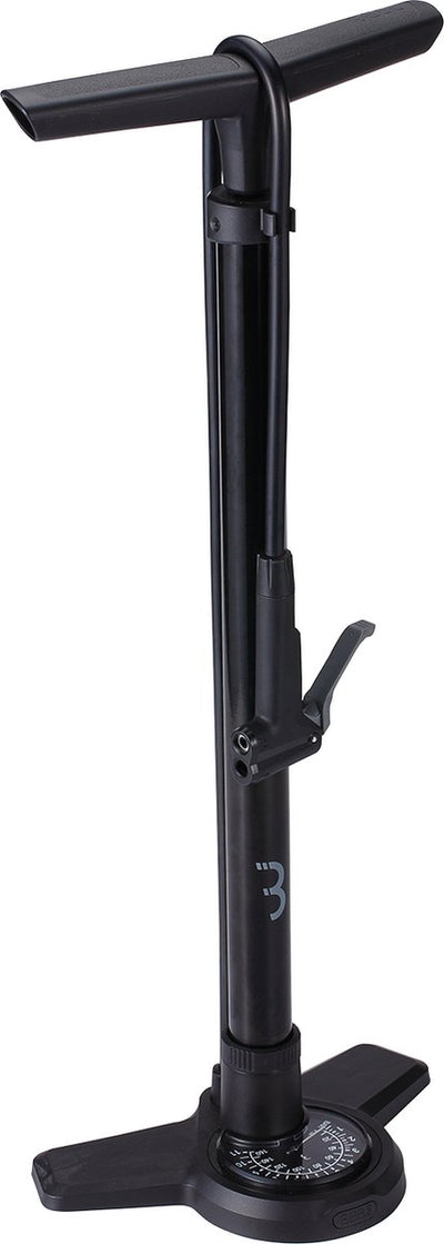 Bbb Cycling Airboost 2.0 Fahrradpumpe mit Manometer – 11 bar 160 psi – Ventile: Dunlop, Presta Schräder – Hochdruck-Standpumpe für Rennrad und MTB – Schwarz – BFP-28