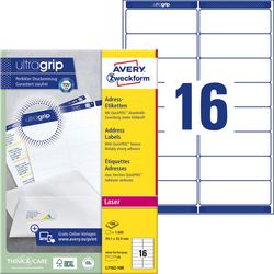 Adressetiketten Avery Zweckform Ultragrip weiß