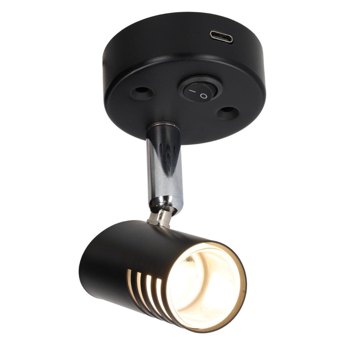 Sao Aufbaustrahler LED mit Schalter und USB-C - Schwarz - ohne Verkaufsverpackung