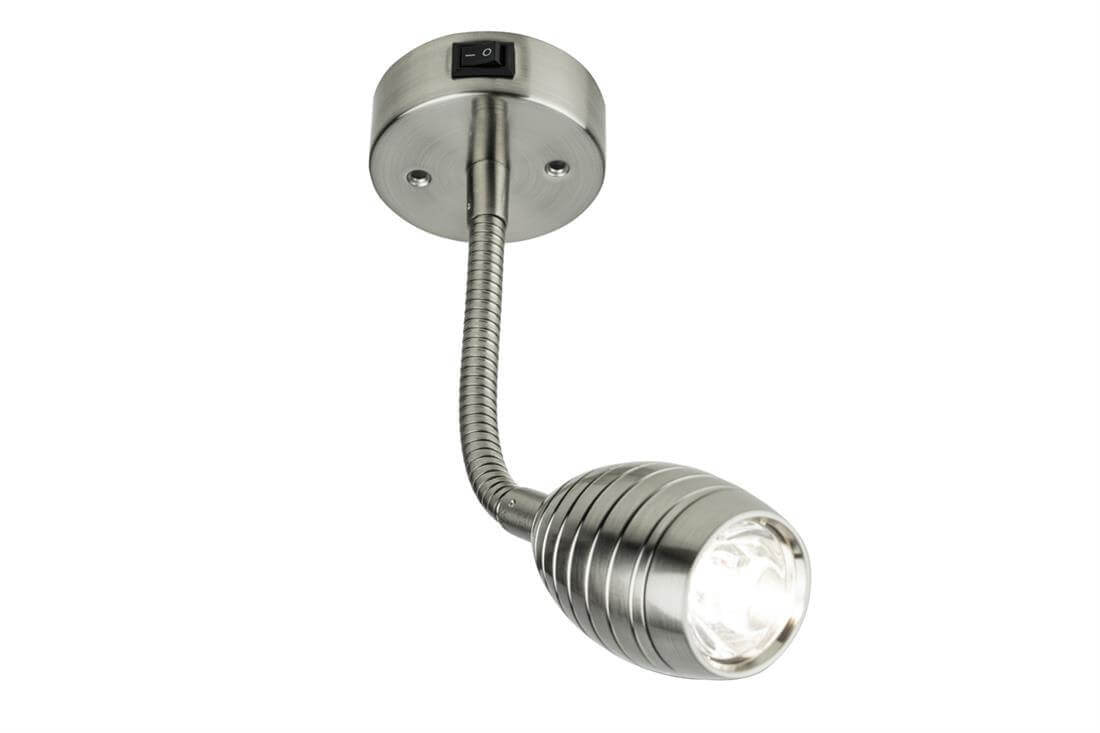 Neso Flex Wandleuchte mit flexiblem Arm – mattes Chrom
