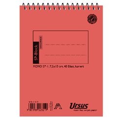 Ursus Notizblock orange A7 kariert 96 Blatt