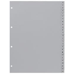 Tabs gleich grau 1 bis 52 A4 Polypropylen
