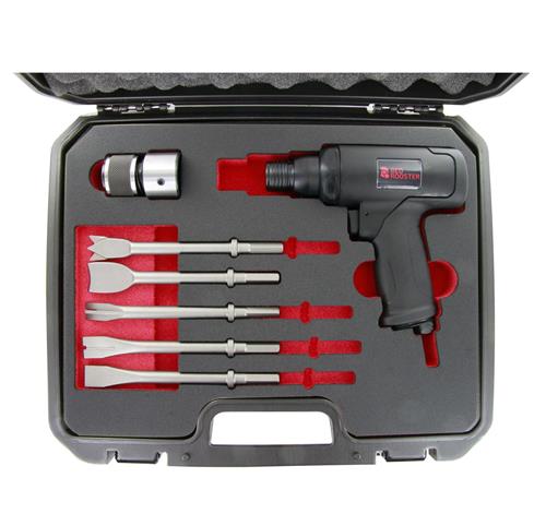 Roter Hahn, industrieller Hackhammer, pneumatischer roter Hahn