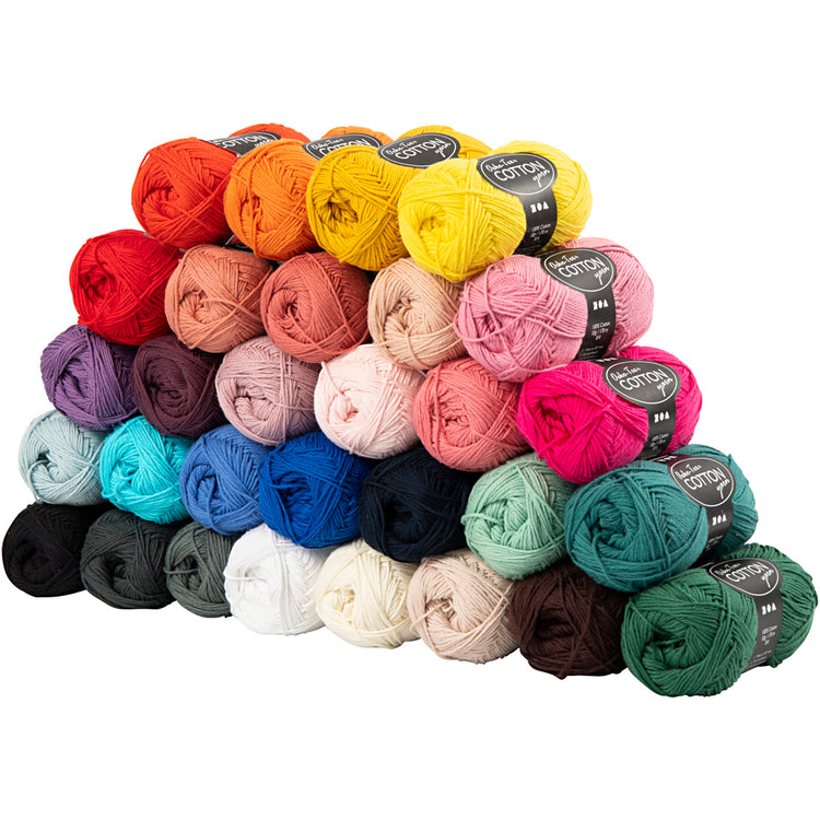 Creativ Company Baumwollgarn, Größe 8 4, L: 170 m, verschiedene Farben, 30x50 g 1 Box