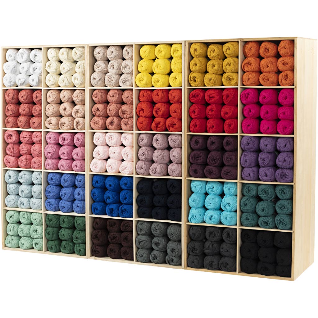 Creativ Company Baumwollgarn, verschiedene Farben, 360 Knäuel, 1 Box