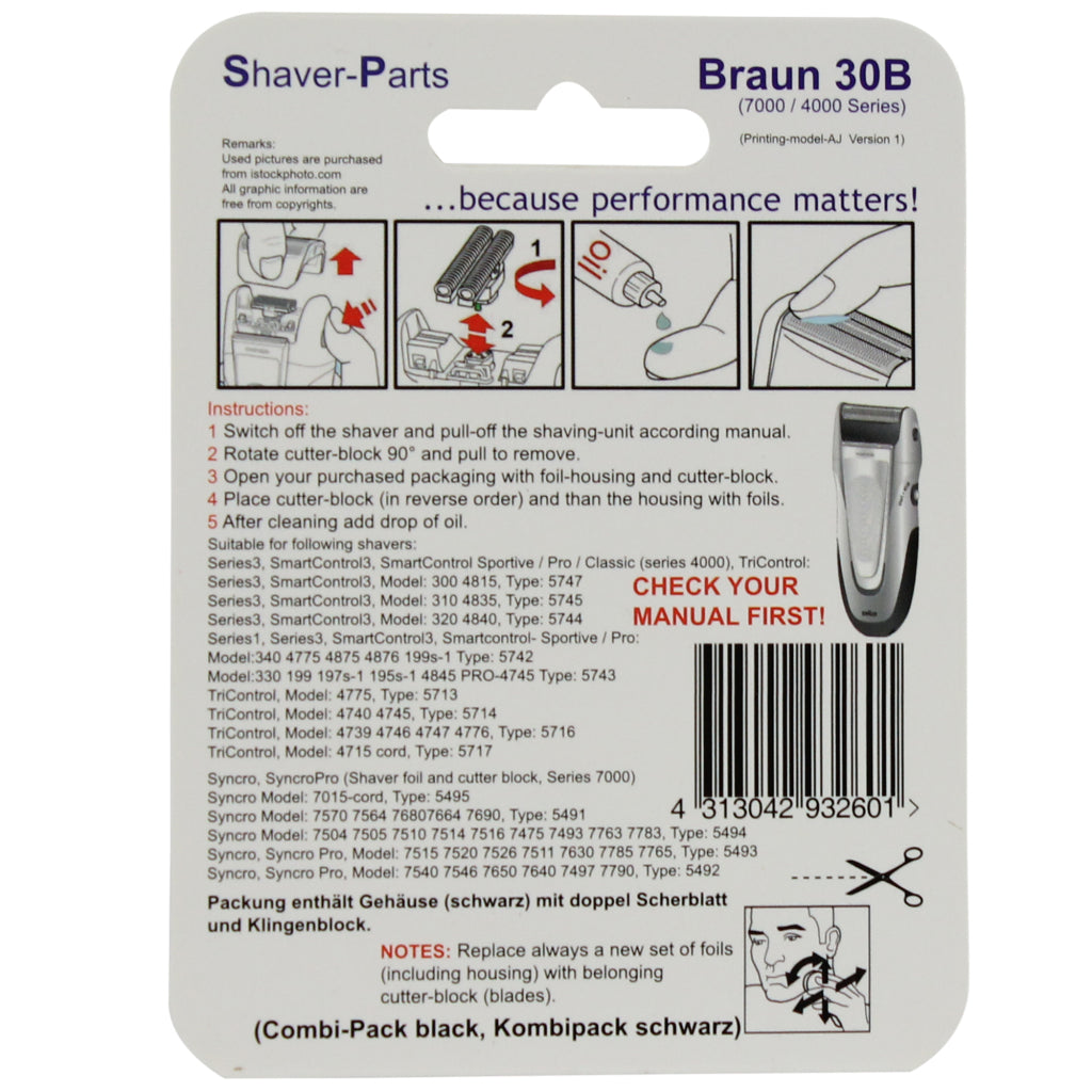 Rasiererteile Braun combipack alt 30b
