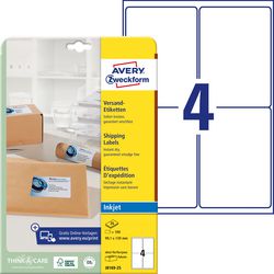 Inkjet-Adressetiketten, alle 100 Stück, weiß