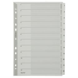 Tabs Leitz Grau 1 bis 12 A4 160g m² Karton