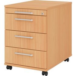Bach mobiler Schubladenschrank 3 Schubladen 42,8 x 56 x 59 cm Buche Zentralverriegelung