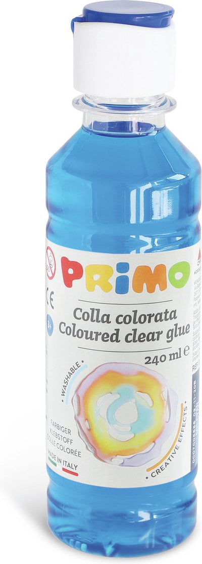 Primo wasserbasierter Kleber blau 240 ml – Bastelspaß für Kinder.