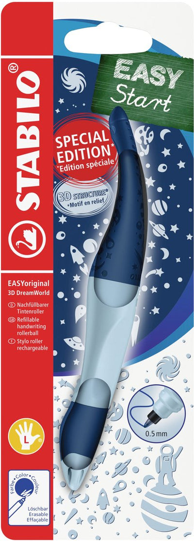 Stabilo easyoriginal 3d dreamworld – ergonomischer Tintenroller – Linkshänder – blaue Tinte – nachfüllbar – blau