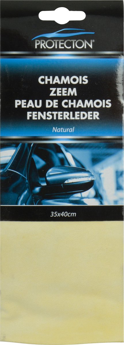 Protecton Naturleder groß - zum streifenfreien Trocknen gewaschener Oberflächen - hohe Saugfähigkeit - auch für den Hausgebrauch - 46x30cm