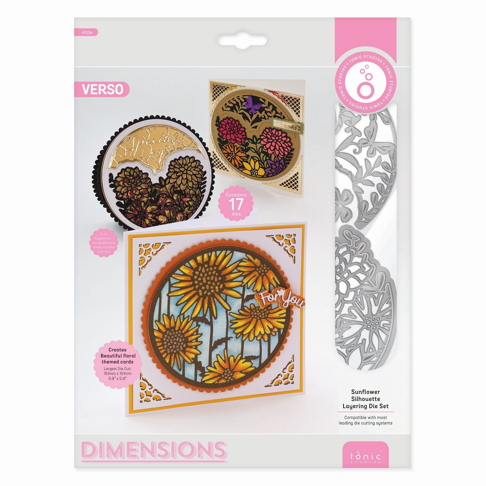 Tonic Studios • Essentials-Stanzform-Set, Sonnenblumen-Silhouette-Schichtung
