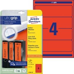Rückenschild 4766 Avery 61x192mm rot 80 Stück