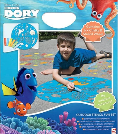Disney findet Dory Sidewalk -Kreide mit großen Vorlagen zum Zeichnen auf der Straße
