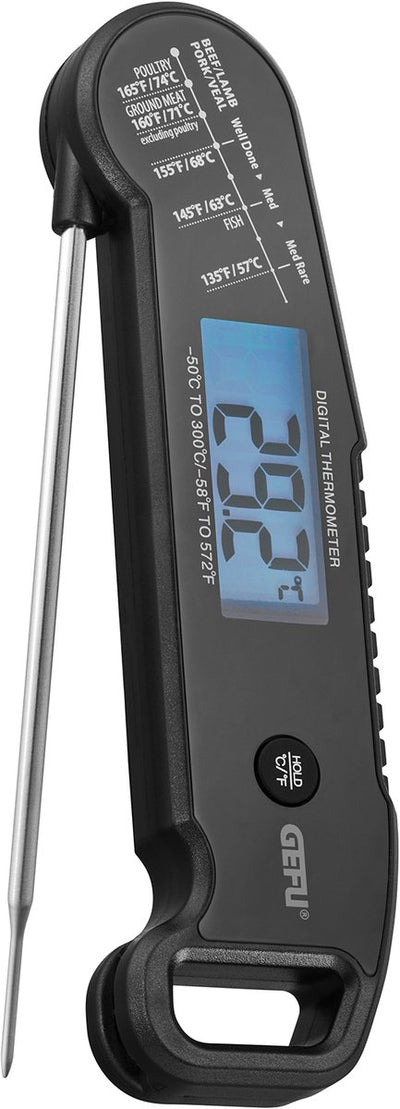 Digitales Fleischthermometer Gefu Aurema – faltbare Sonde – −50 °C bis 300 °C – Grillofen