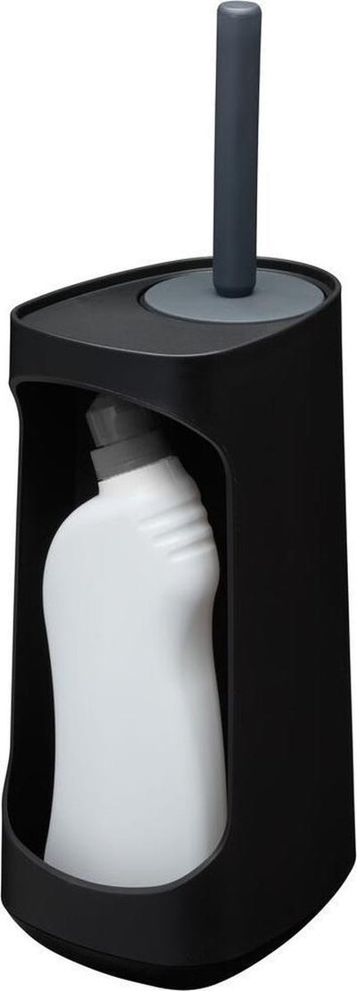 Tiger Tess - Toilettenbürste mit Halter - Ablagefach - freistehend - mit Swoop®-Bürste flexibel - Schwarz Anthrazit