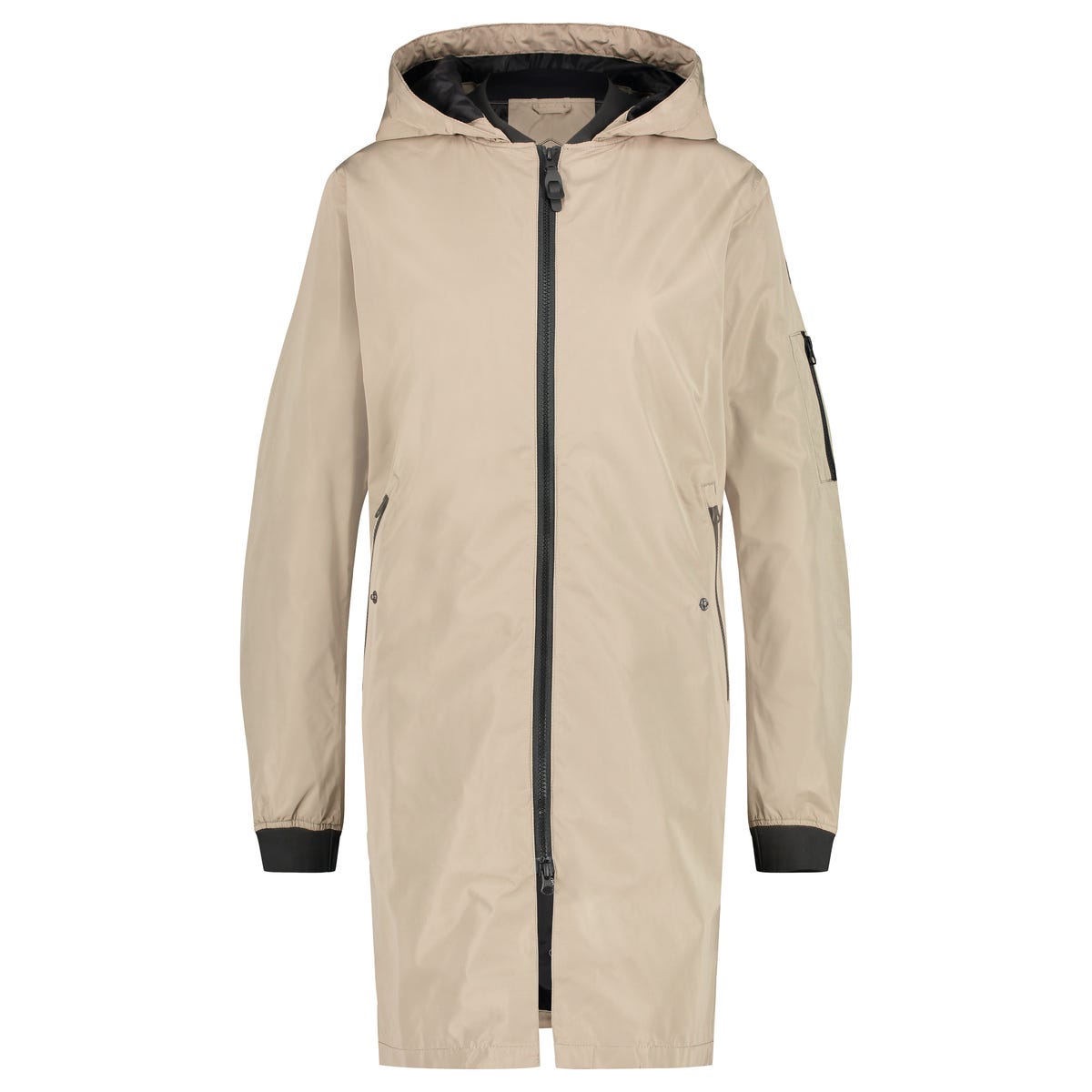 Puch langer Bomber-Regenmantel Urban Outdoor Damen Zement