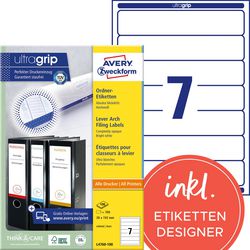 Aktenrückenetiketten Avery L4760-100 38 mm weiß matt