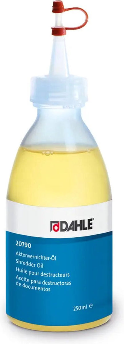 Dahle 20790 – Schmieröl für Aktenvernichter – auf pflanzlicher Basis – sicher in der Anwendung – 250-ml-Flasche