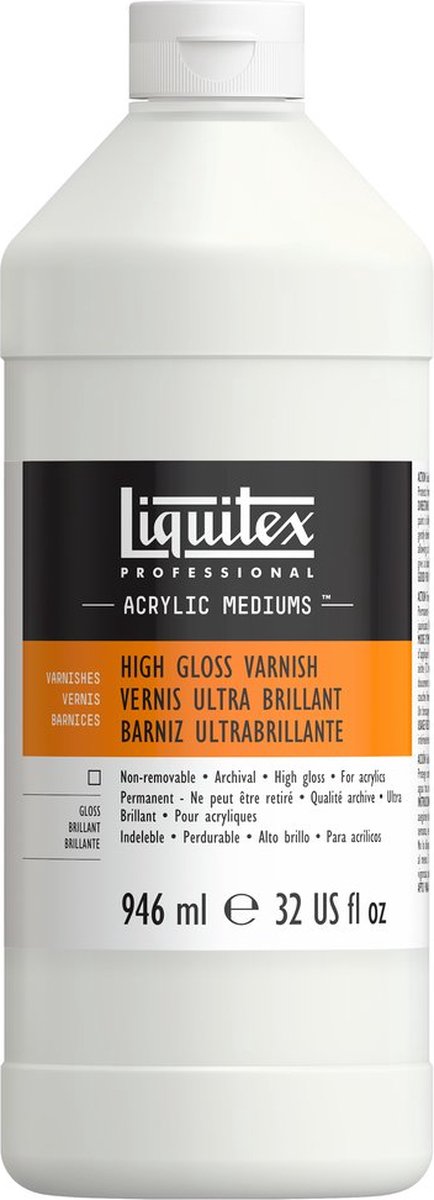 Liquitex 126632 Profi-Hochglanzlack 946 ml – Acryllack Hochglanz | UV-Schutz | vergilbt nicht | für Acrylfarbe - Hochglanzlack